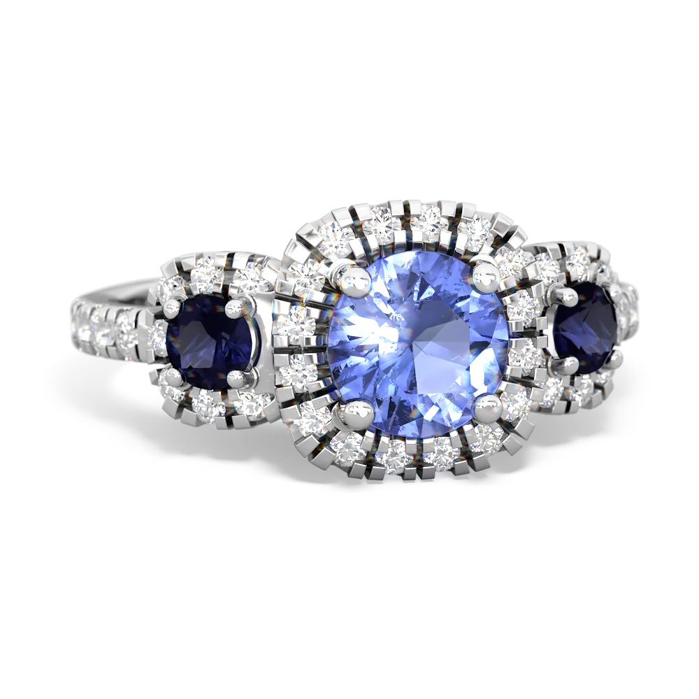 Tanzanite Regal Halo 14K White Gold ring R5350