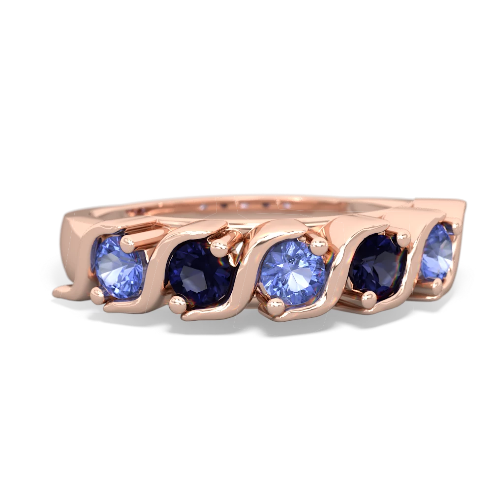 Tanzanite Anniversary Band 14K Rose Gold ring R2089