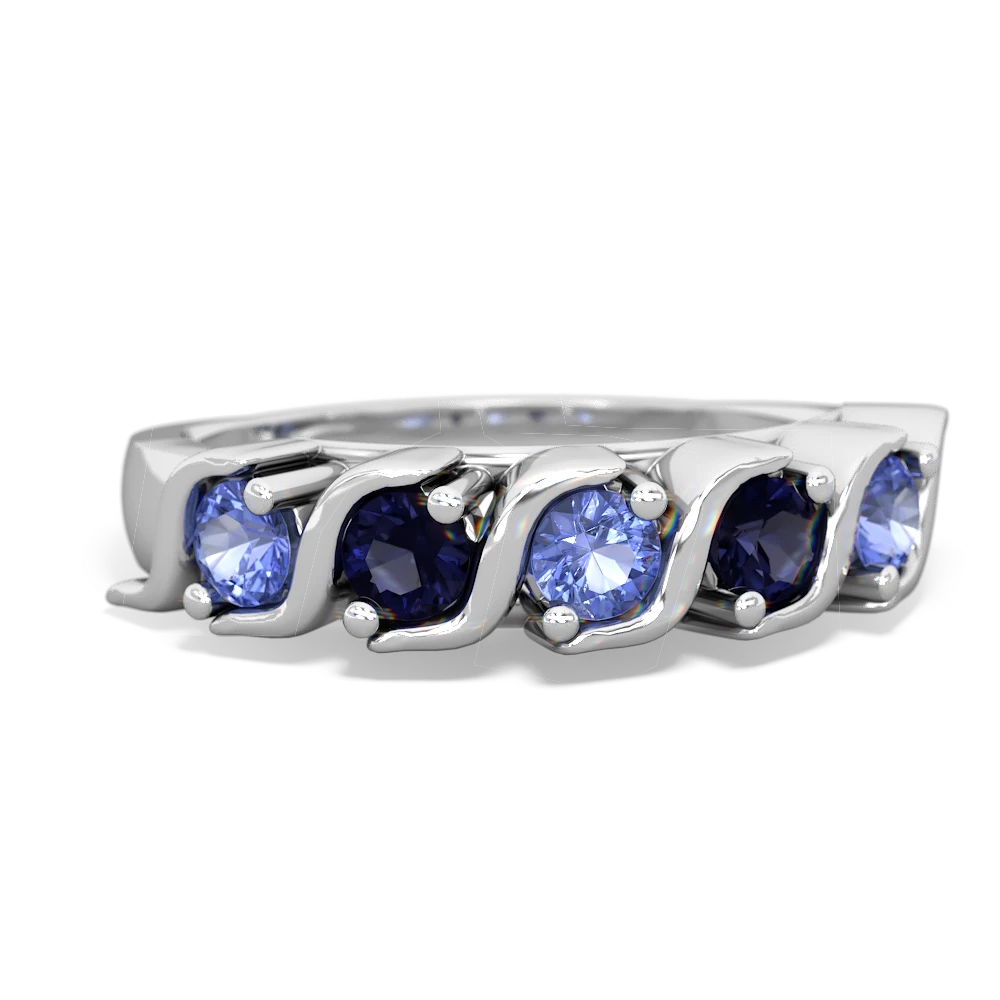 Tanzanite Anniversary Band 14K White Gold ring R2089