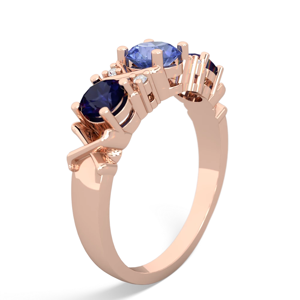 Tanzanite Hugs And Kisses 14K Rose Gold ring R5016