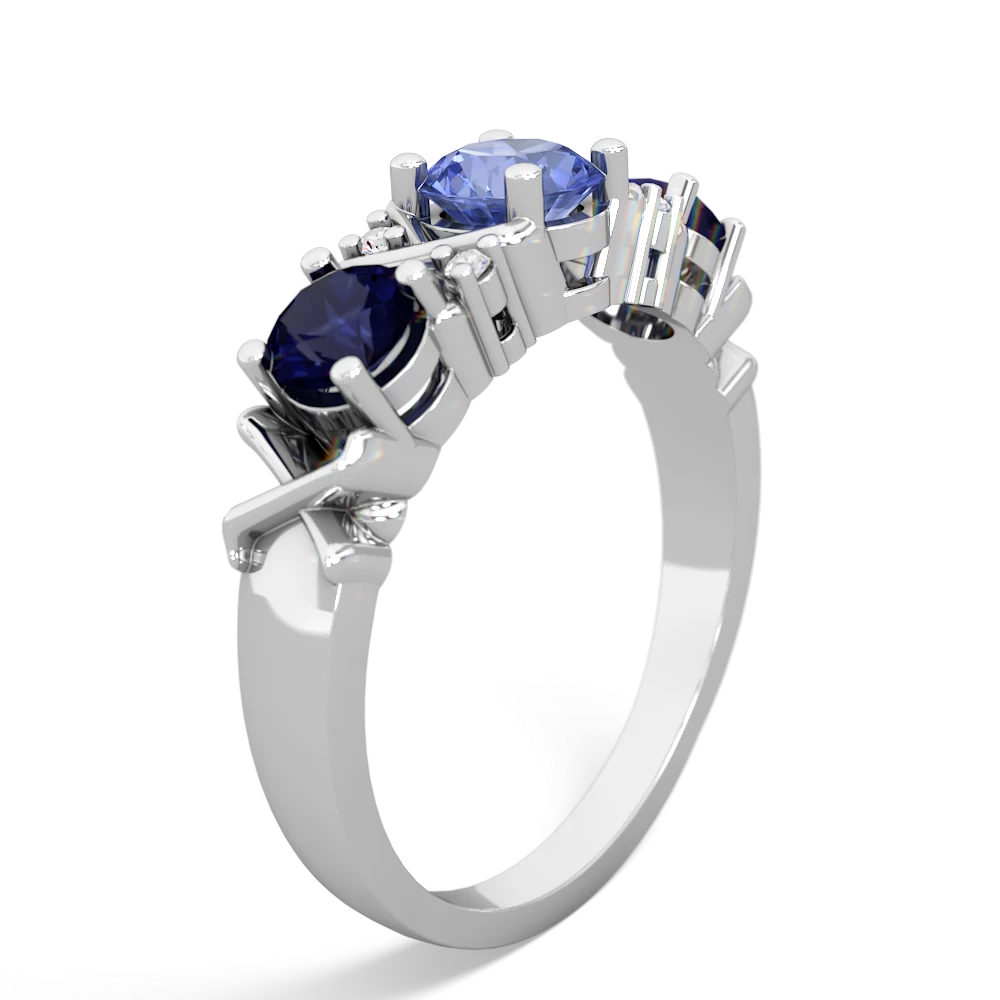 Tanzanite Hugs And Kisses 14K White Gold ring R5016