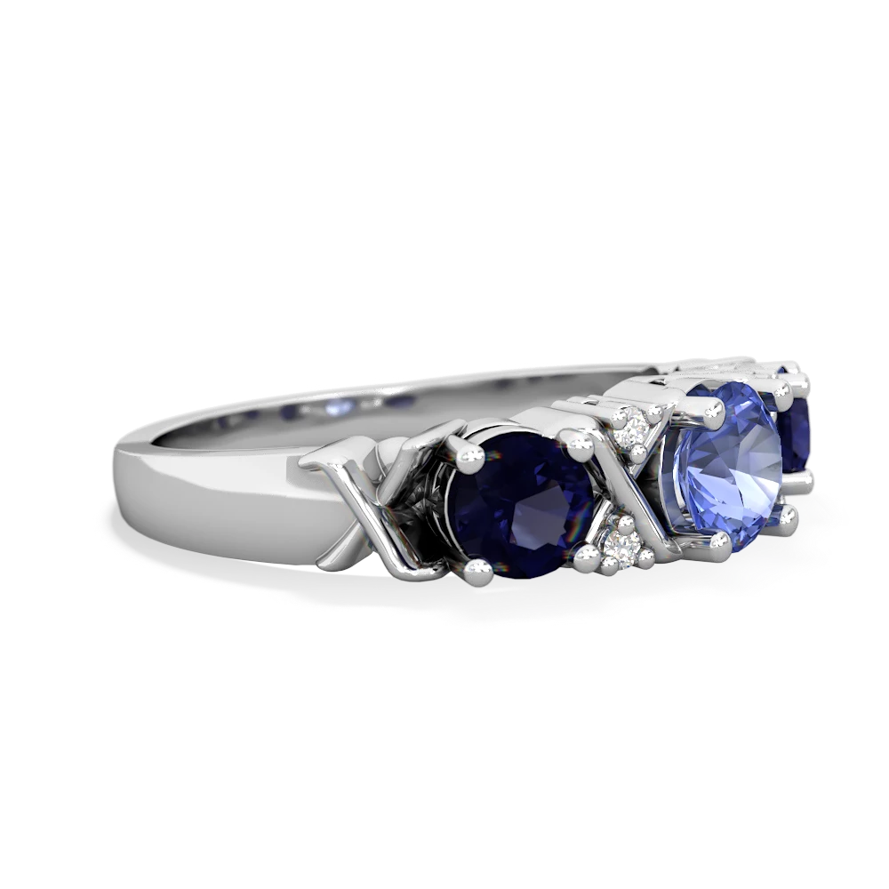 Tanzanite Hugs And Kisses 14K White Gold ring R5016