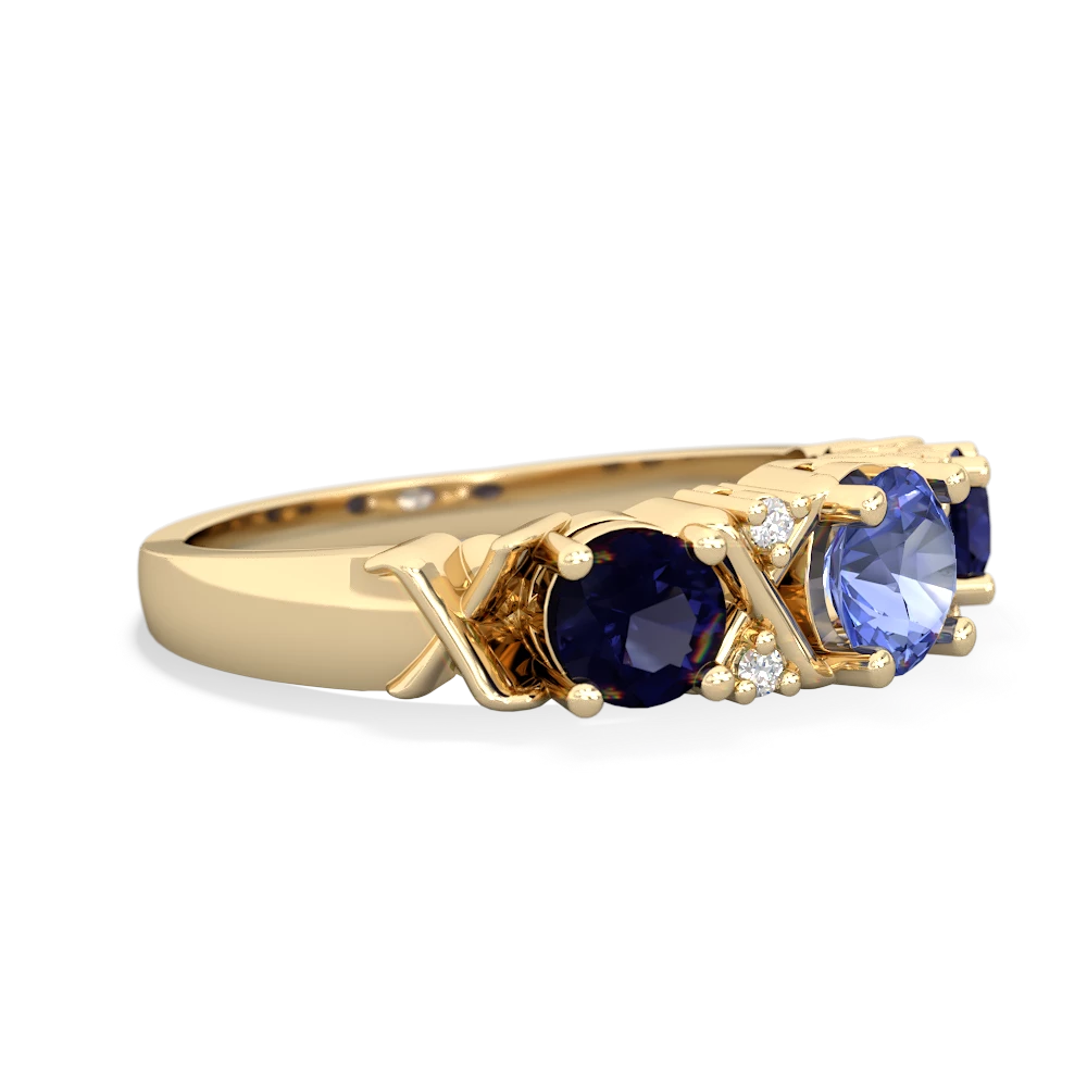 Tanzanite Hugs And Kisses 14K Yellow Gold ring R5016