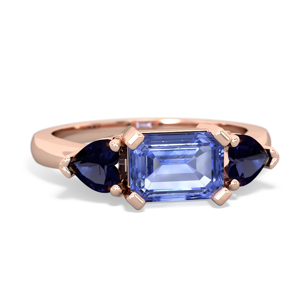 Tanzanite Three Stone 14K Rose Gold ring R5235