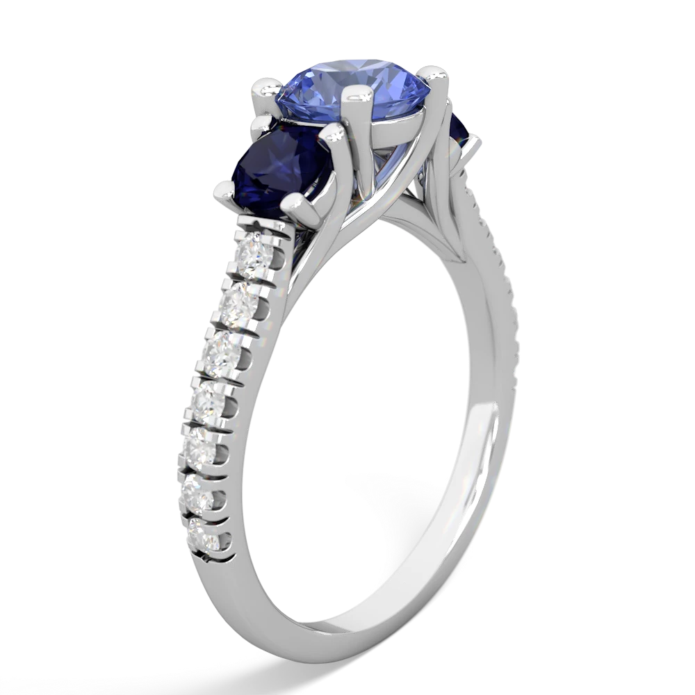 Tanzanite Pave Trellis 14K White Gold ring R5500