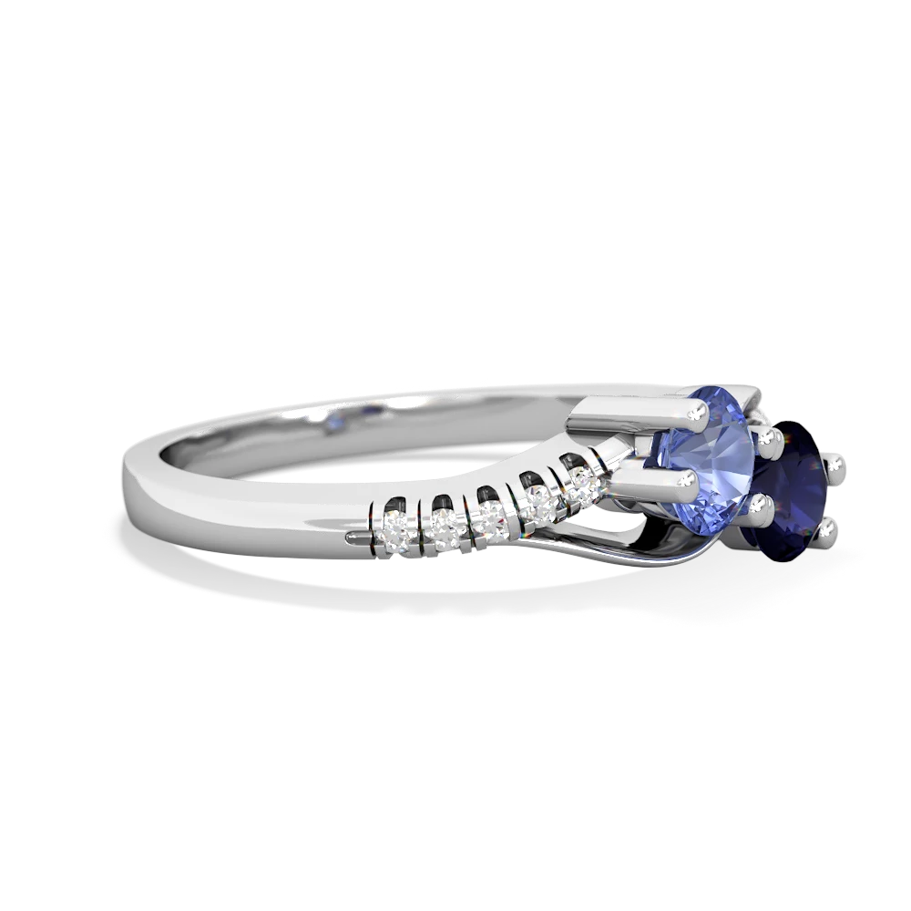 Tanzanite Infinity Pave Two Stone 14K White Gold ring R5285