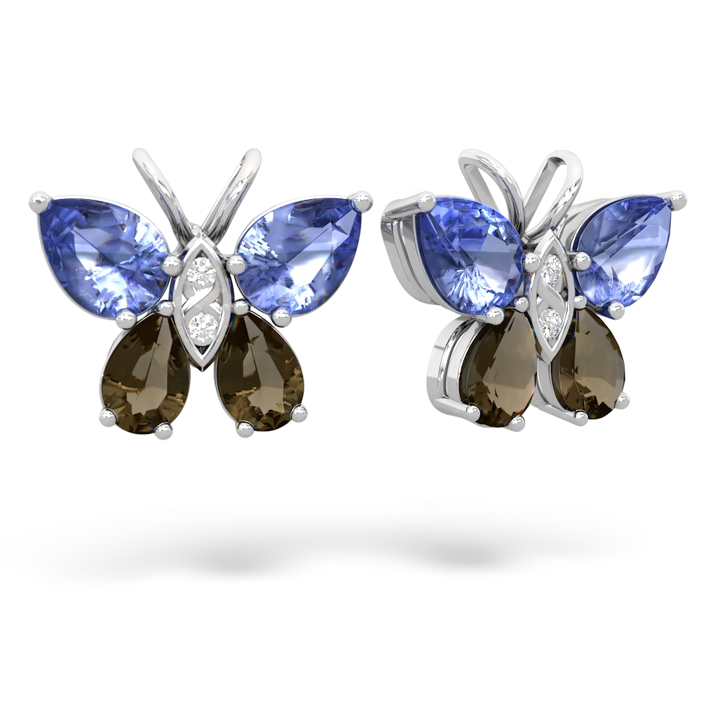 Tanzanite Butterfly 14K White Gold earrings E2215