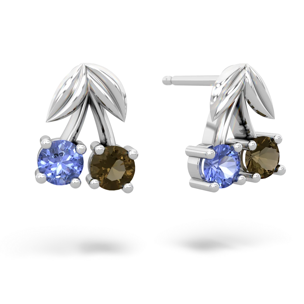 Tanzanite Sweet Cherries 14K White Gold earrings E7001