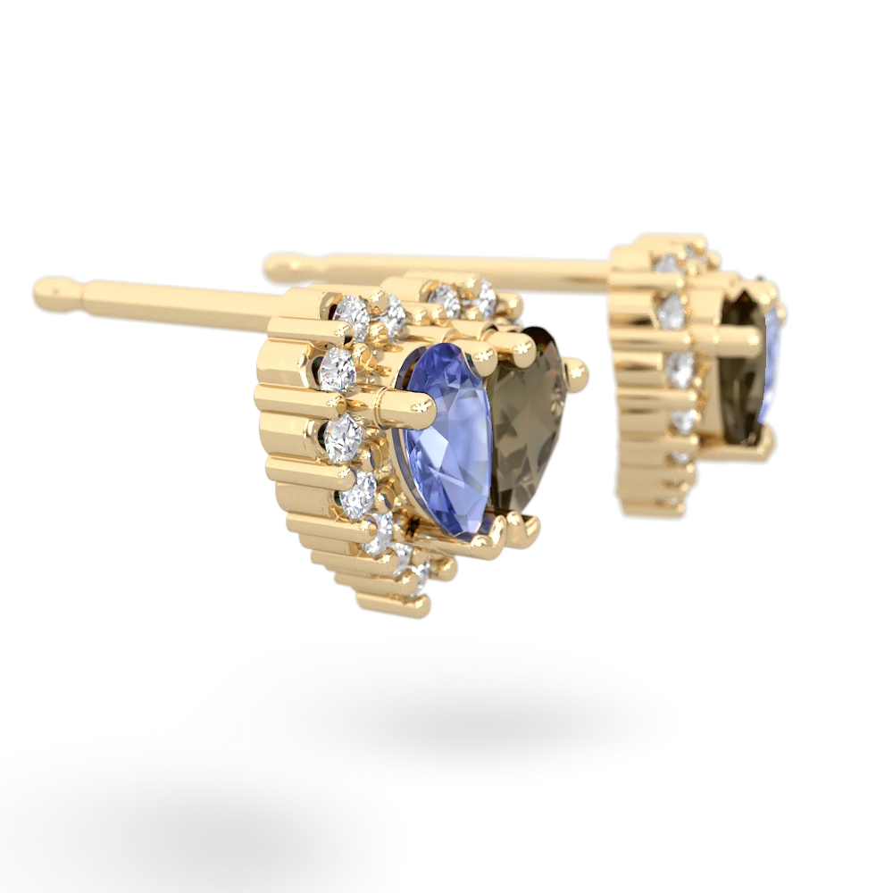 Tanzanite Halo 14K Yellow Gold earrings E7008