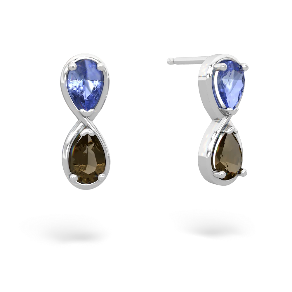 Tanzanite Infinity 14K White Gold earrings E5050