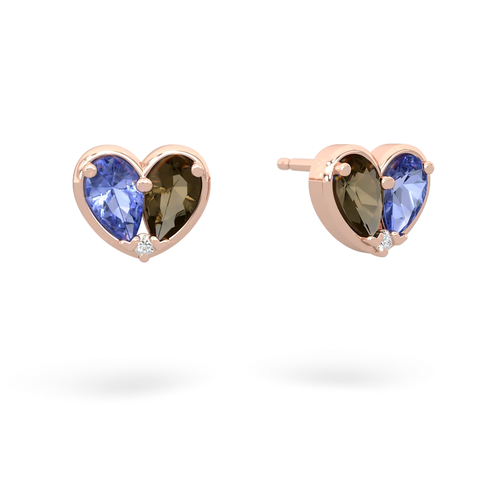 Tanzanite 'Our Heart' 14K Rose Gold earrings E5072