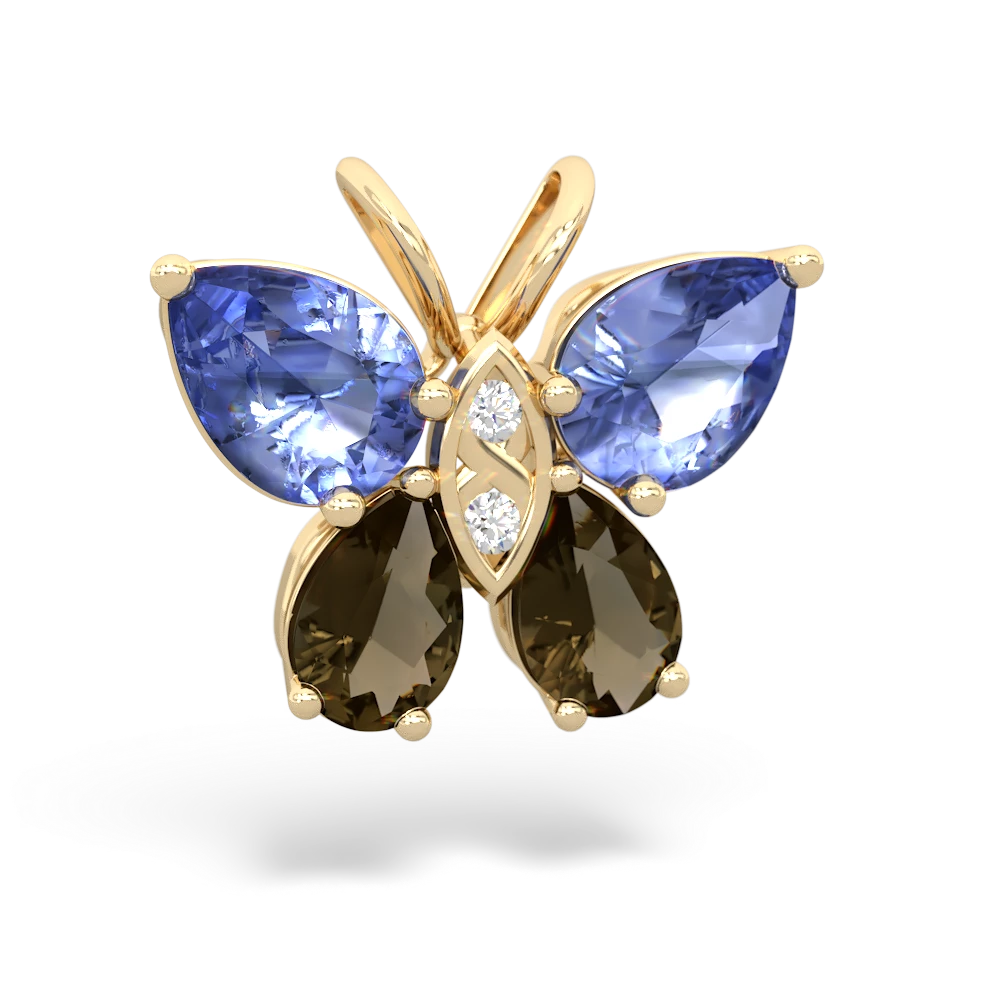 Tanzanite Butterfly 14K Yellow Gold pendant P2215