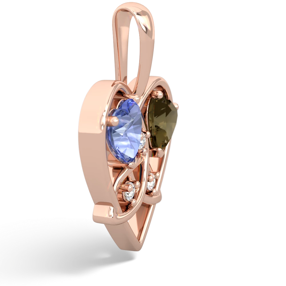 Tanzanite Celtic Trinity Heart 14K Rose Gold pendant P5331