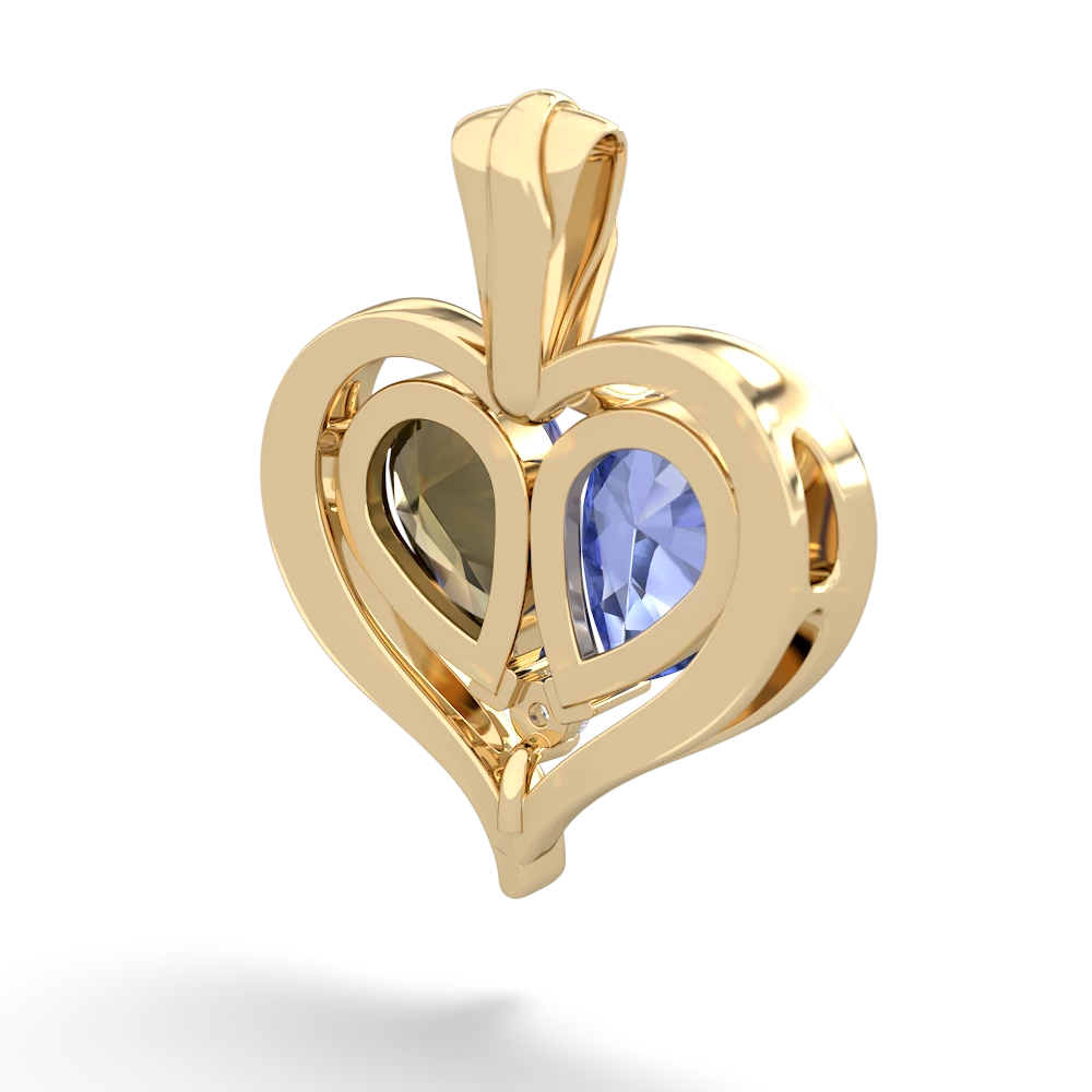 Tanzanite Two Become One 14K Yellow Gold pendant P5330