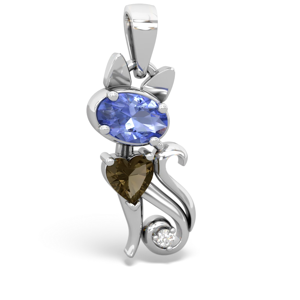 Tanzanite Kitten 14K White Gold pendant P5780