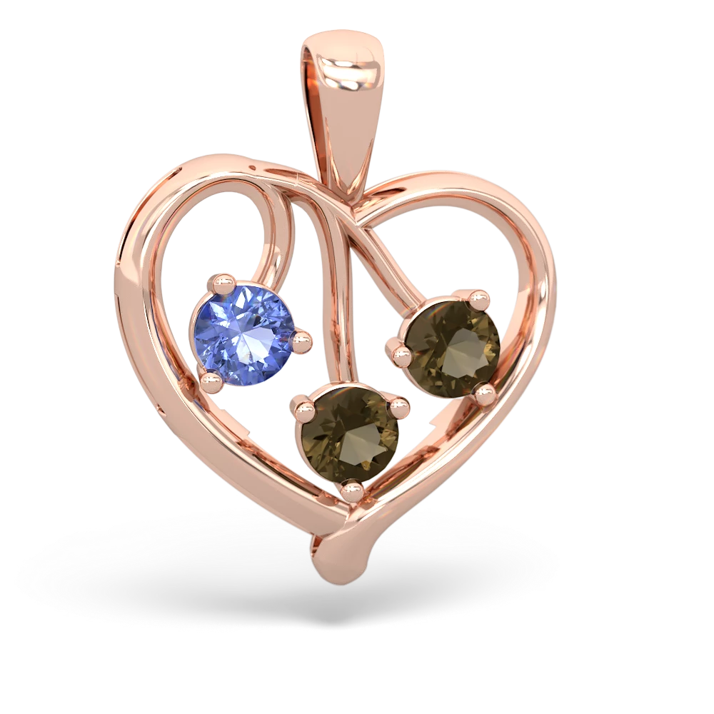 Tanzanite Glowing Heart 14K Rose Gold pendant P2233