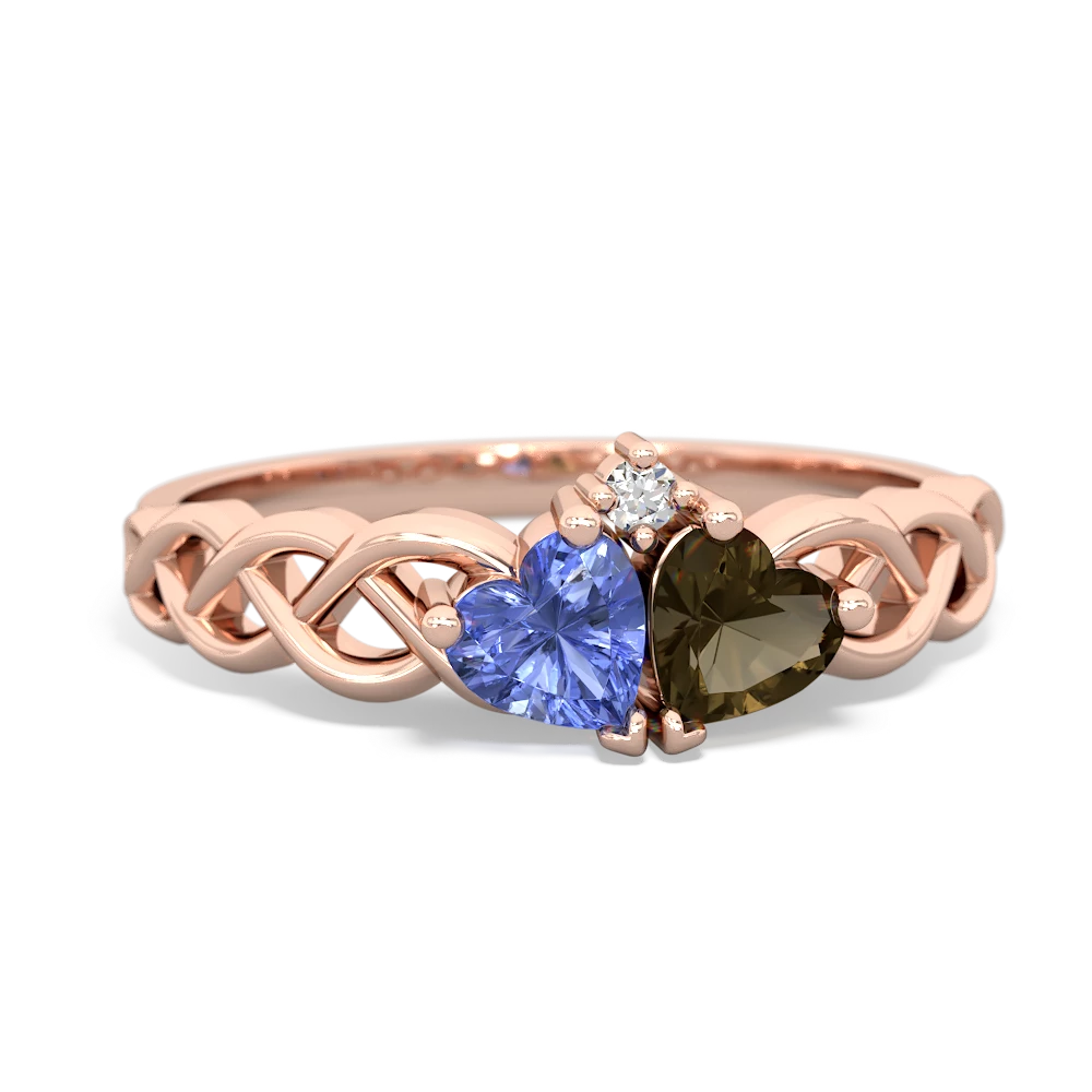 Tanzanite Heart To Heart Braid 14K Rose Gold ring R5870