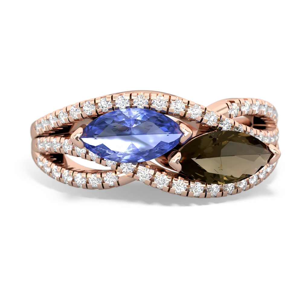 Tanzanite Diamond Rivers 14K Rose Gold ring R3070