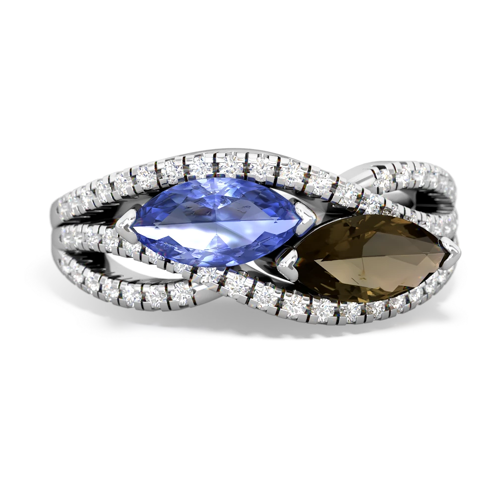 Tanzanite Diamond Rivers 14K White Gold ring R3070