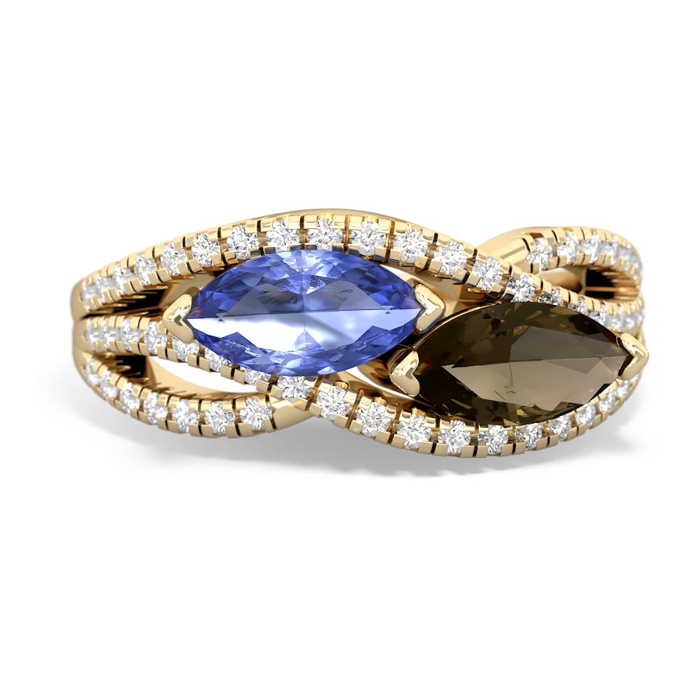 Tanzanite Diamond Rivers 14K Yellow Gold ring R3070