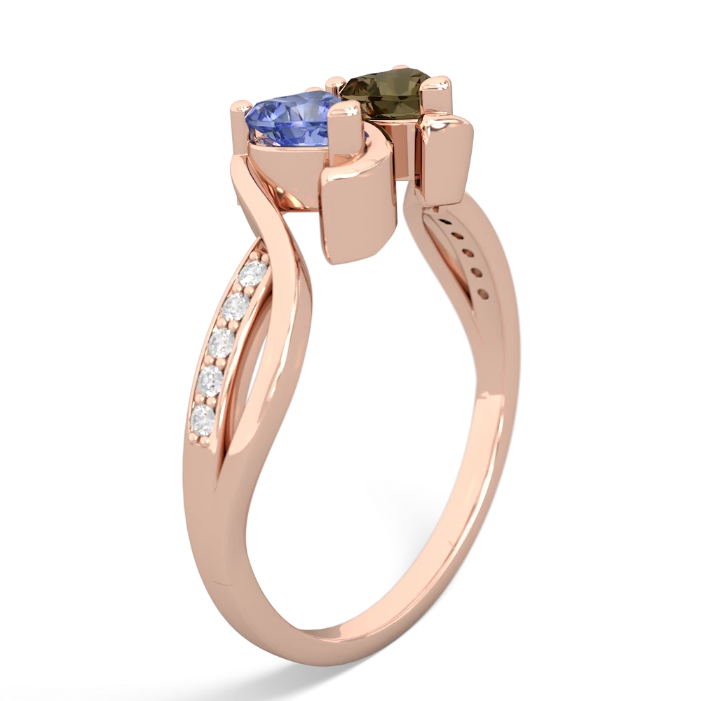 Tanzanite Side By Side 14K Rose Gold ring R3090