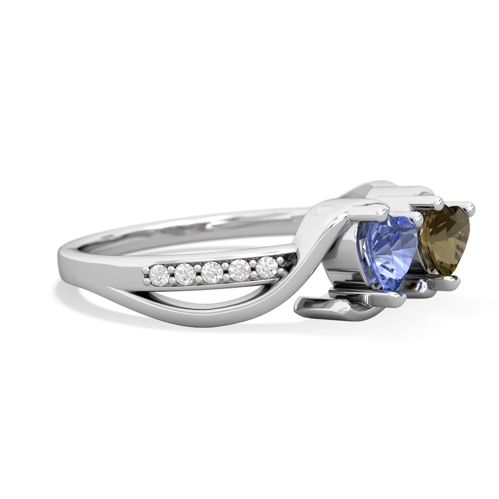 Tanzanite Side By Side 14K White Gold ring R3090