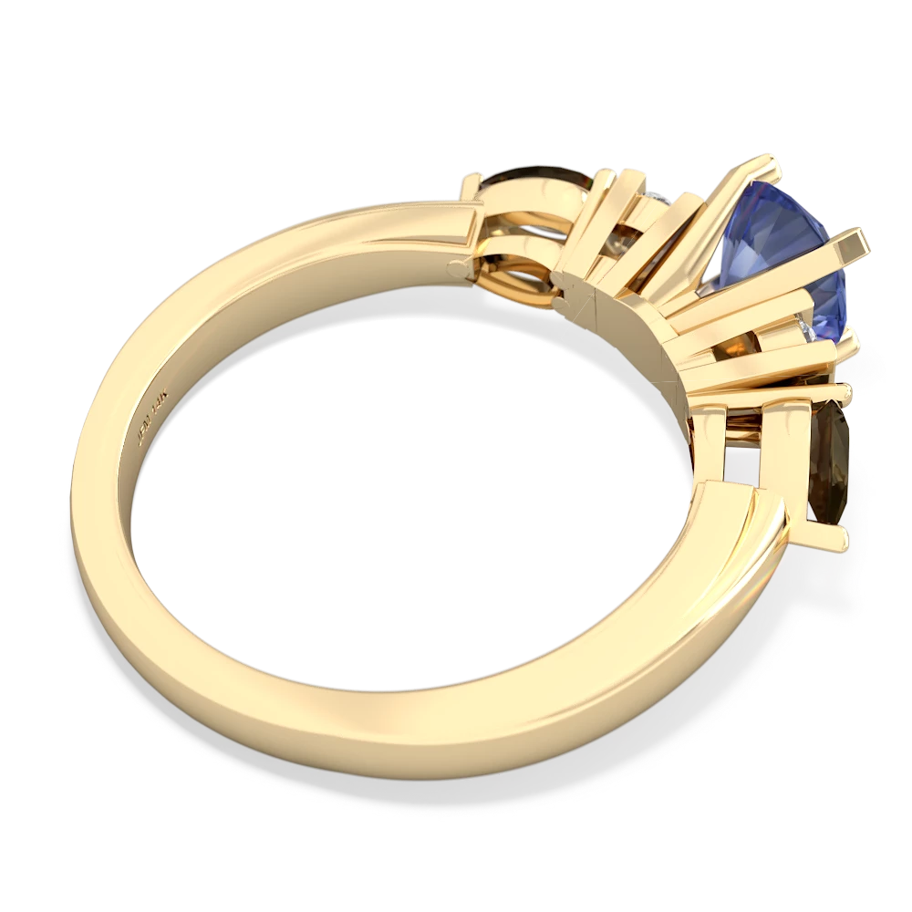 Tanzanite 6Mm Round Eternal Embrace Engagement 14K Yellow Gold ring R2005