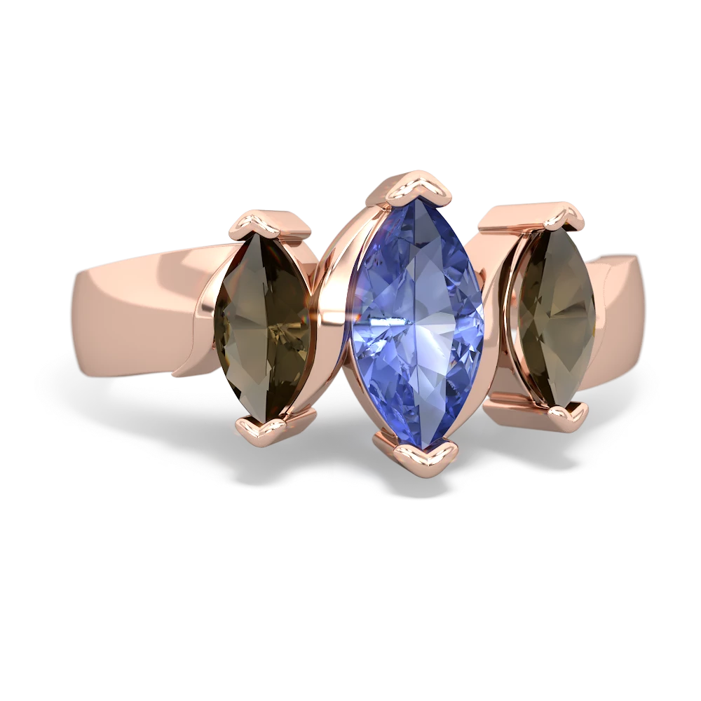 Tanzanite Three Peeks 14K Rose Gold ring R2433