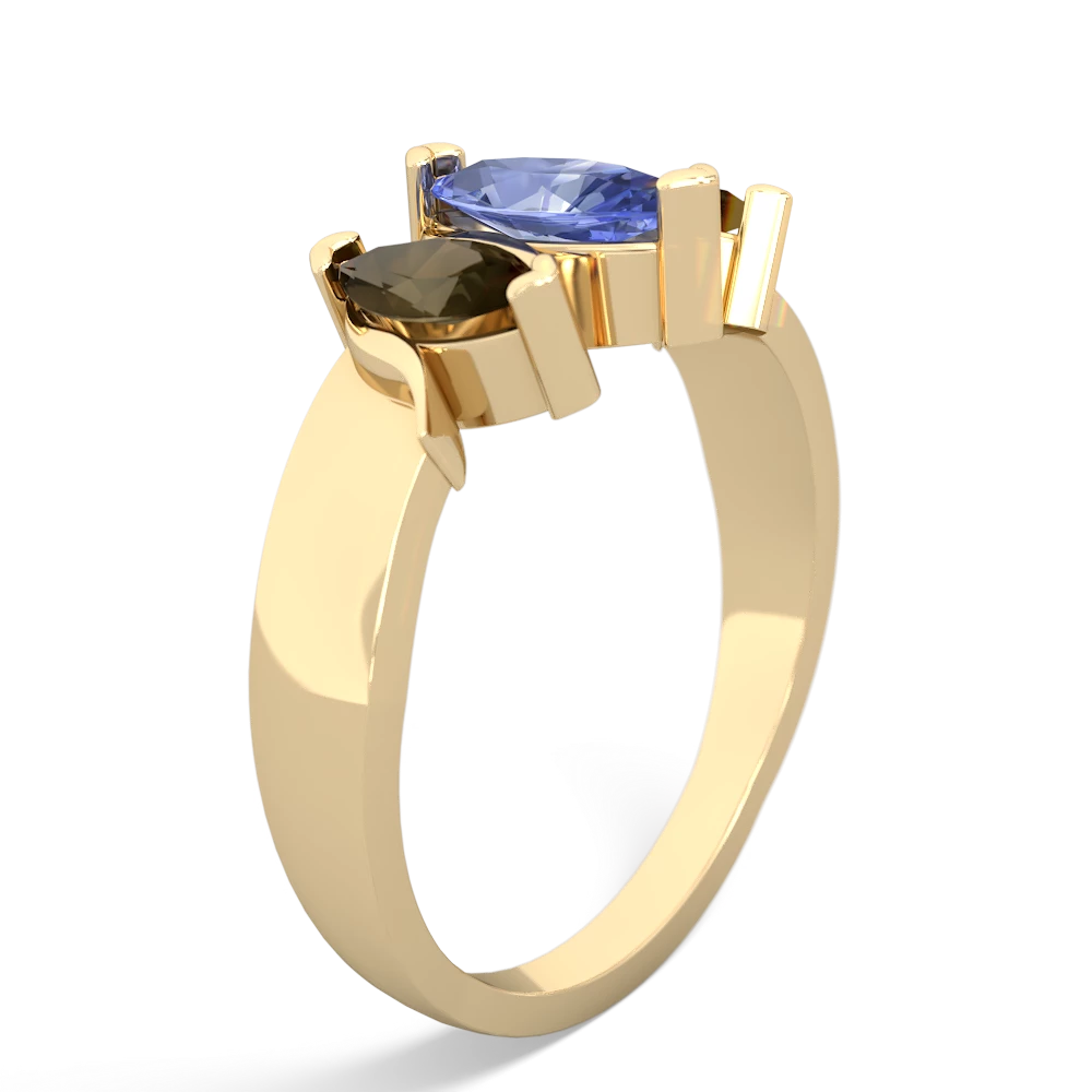 Tanzanite Three Peeks 14K Yellow Gold ring R2433