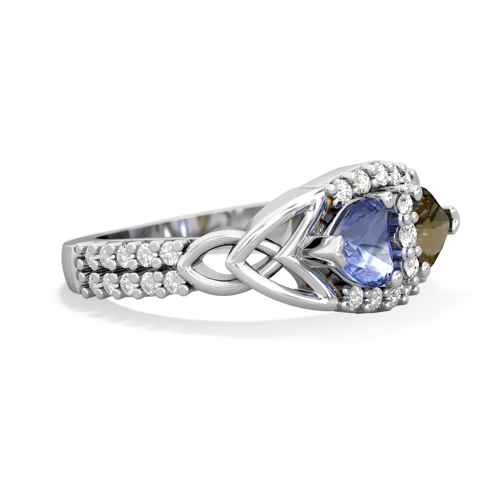 Tanzanite Sparkling Celtic Knot 14K White Gold ring R2645