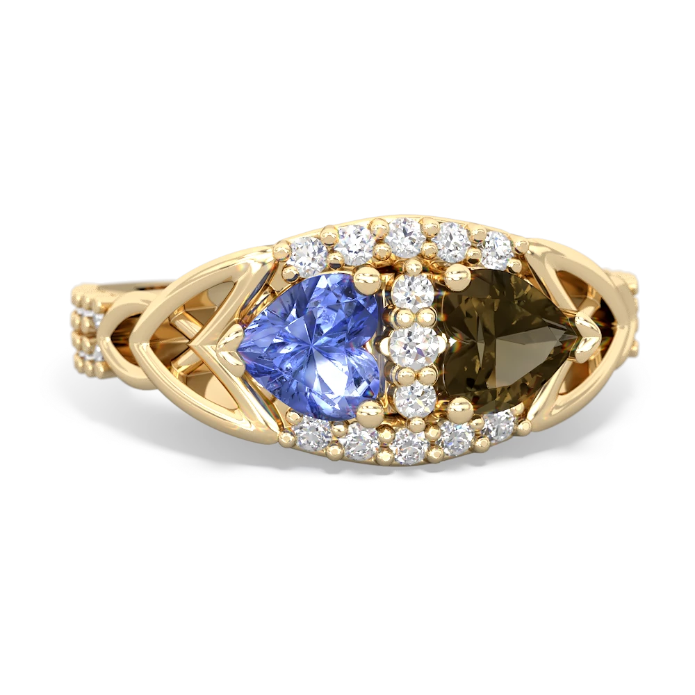Tanzanite Sparkling Celtic Knot 14K Yellow Gold ring R2645
