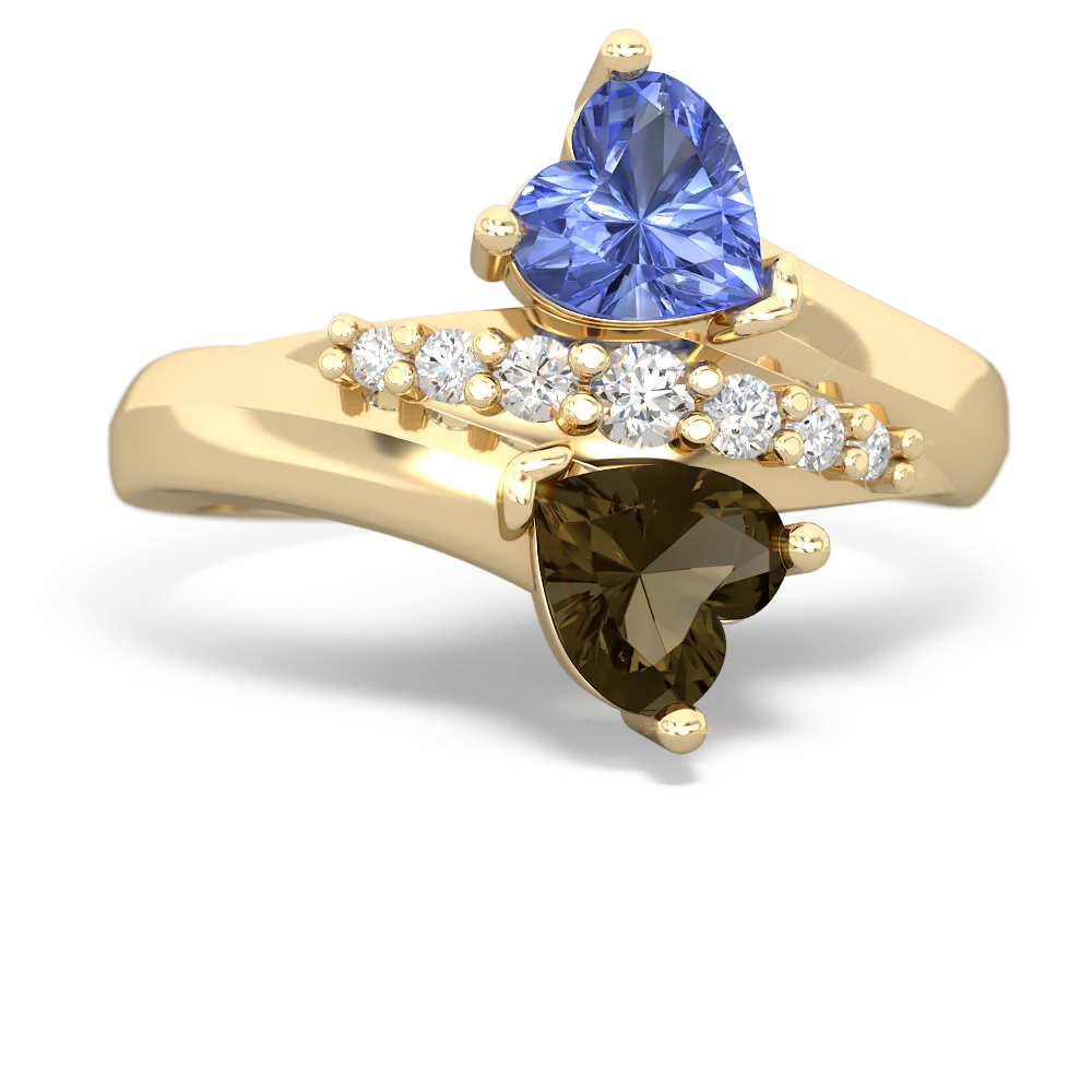 Tanzanite Heart To Heart 14K Yellow Gold ring R2064