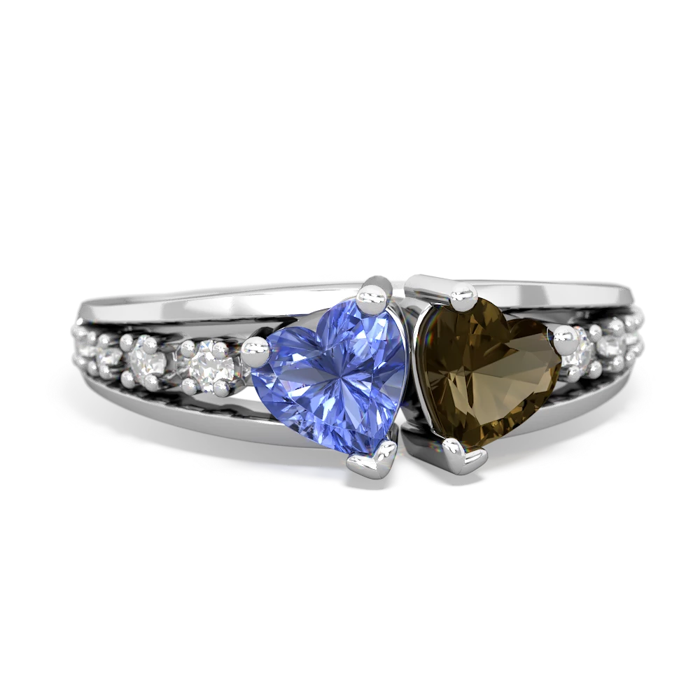 Tanzanite Heart To Heart 14K White Gold ring R3342