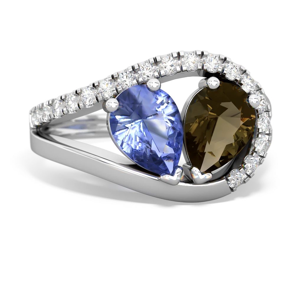 Tanzanite Nestled Heart Keepsake 14K White Gold ring R5650