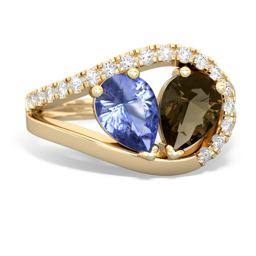 Tanzanite Nestled Heart Keepsake 14K Yellow Gold ring R5650