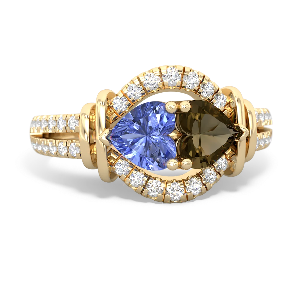 Tanzanite Art-Deco Keepsake 14K Yellow Gold ring R5630