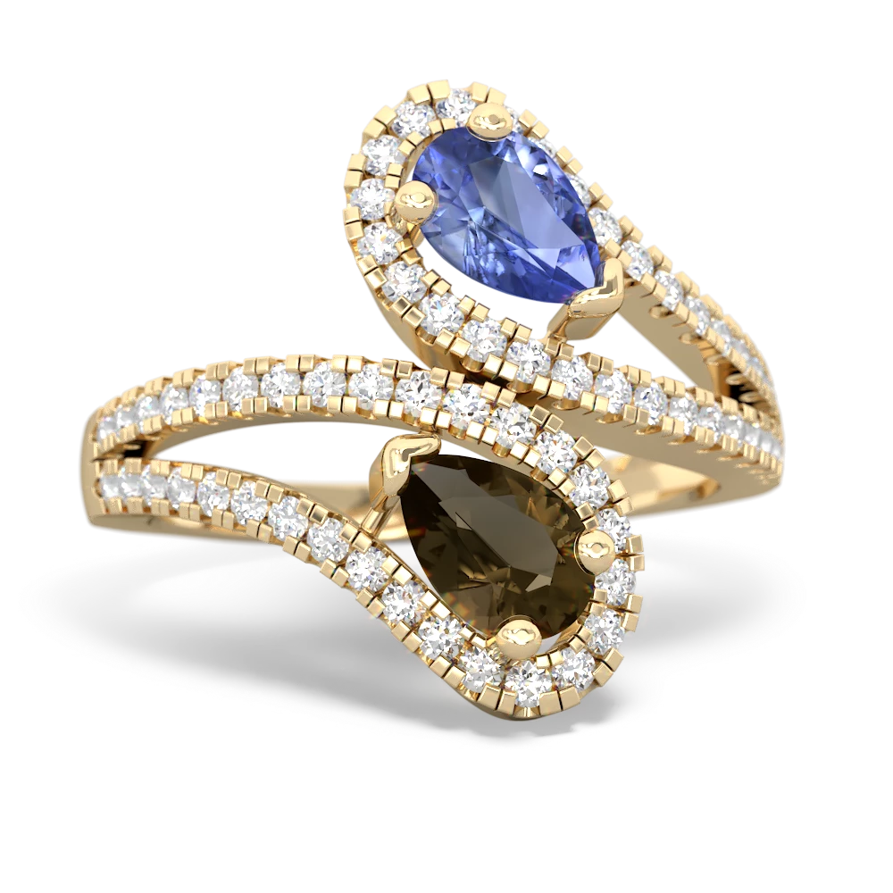 Tanzanite Diamond Dazzler 14K Yellow Gold ring R3000