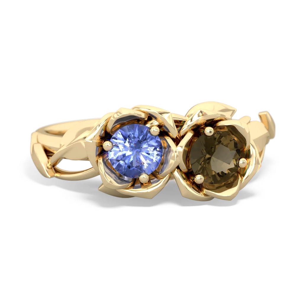 Tanzanite Rose Garden 14K Yellow Gold ring R5510