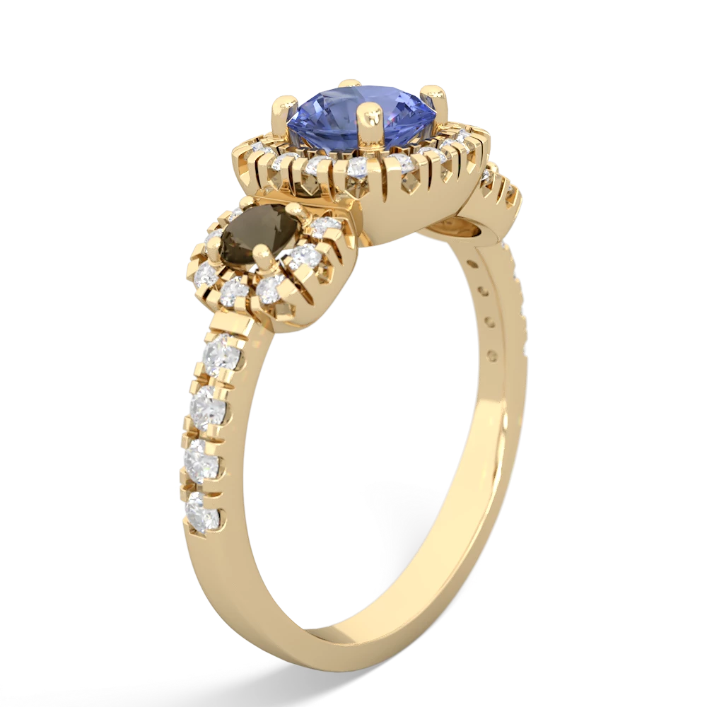 Tanzanite Regal Halo 14K Yellow Gold ring R5350