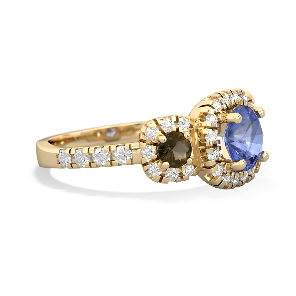 Tanzanite Regal Halo 14K Yellow Gold ring R5350