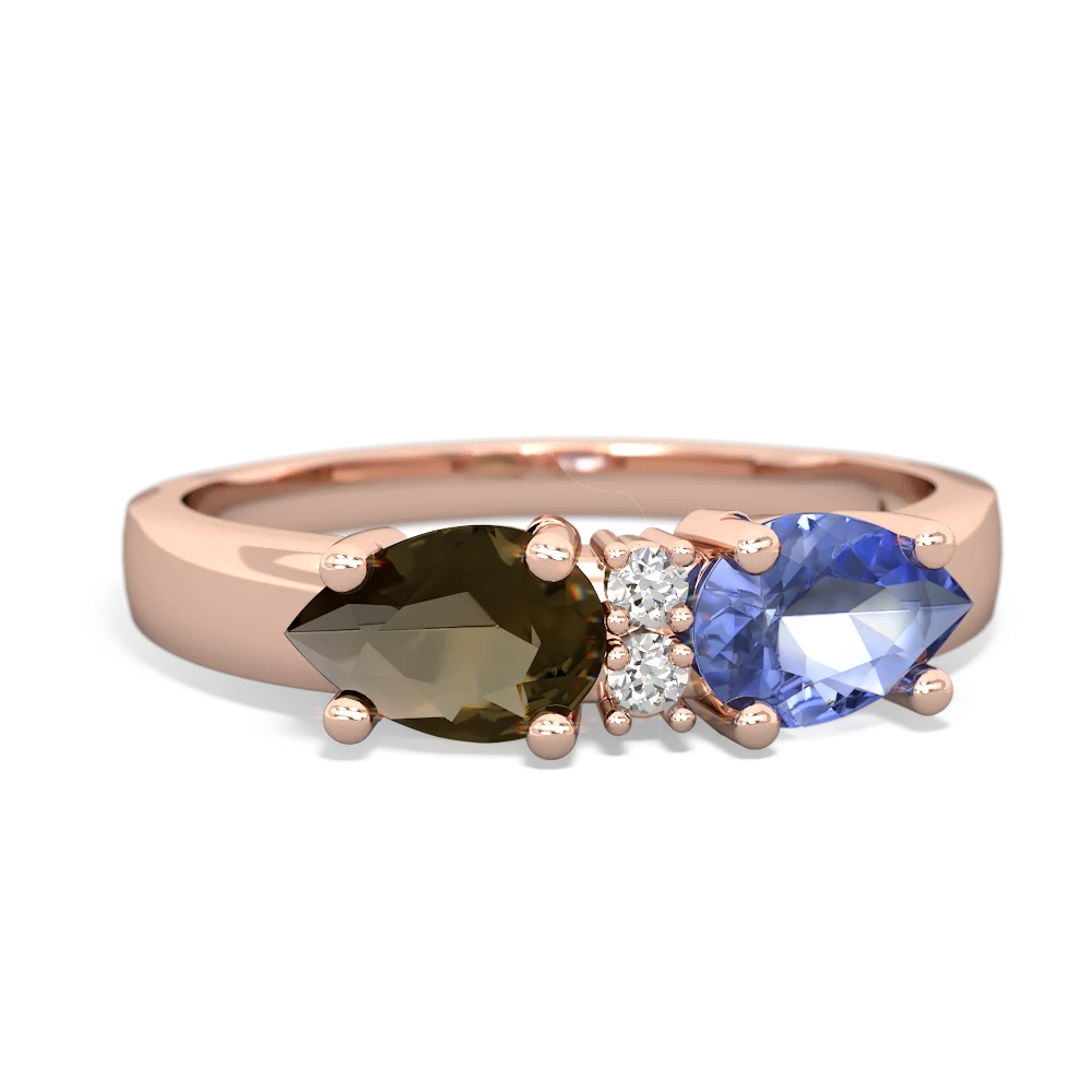 Tanzanite Pear Bowtie 14K Rose Gold ring R0865