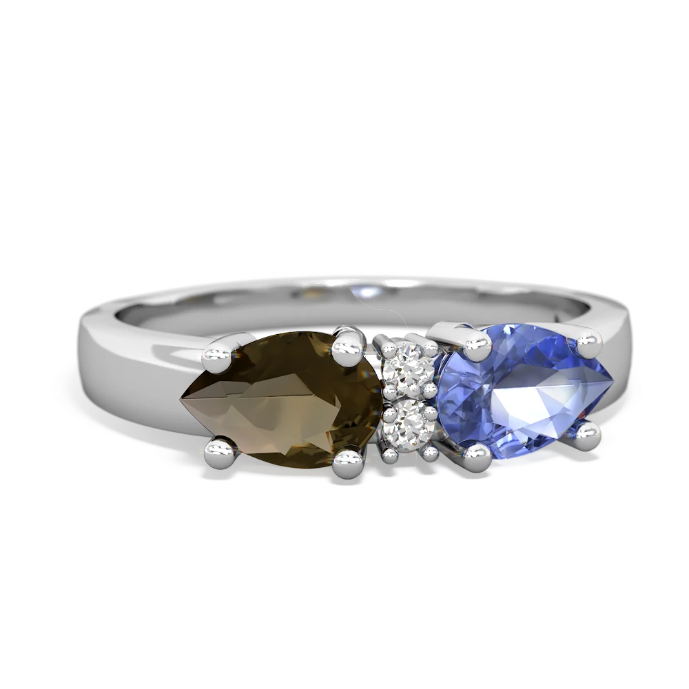 Tanzanite Pear Bowtie 14K White Gold ring R0865