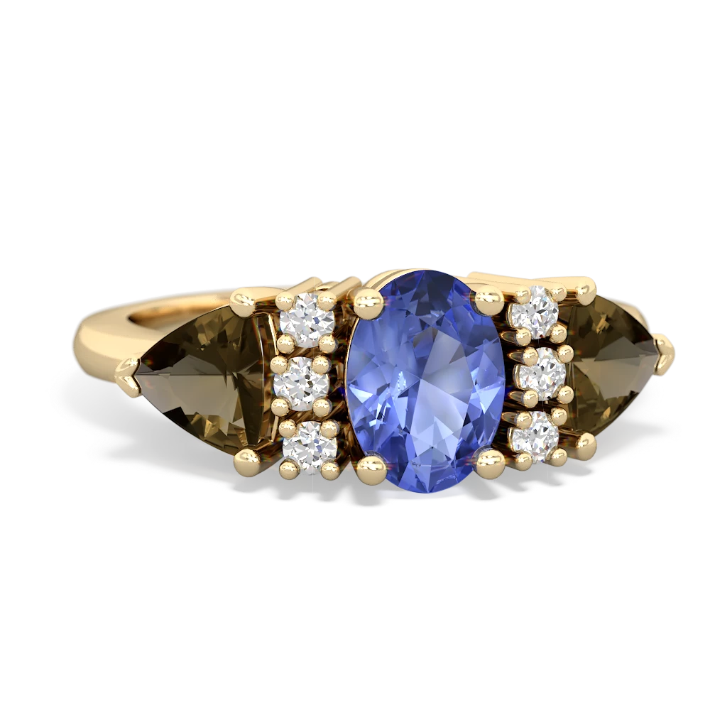 Tanzanite Antique Style Three Stone 14K Yellow Gold ring R2186