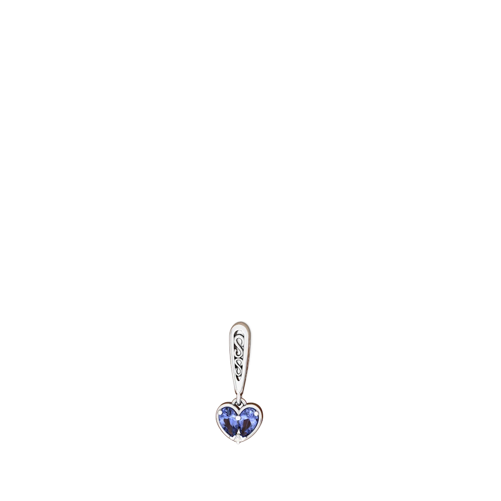 Tanzanite Filligree Heart 14K White Gold earrings E5070