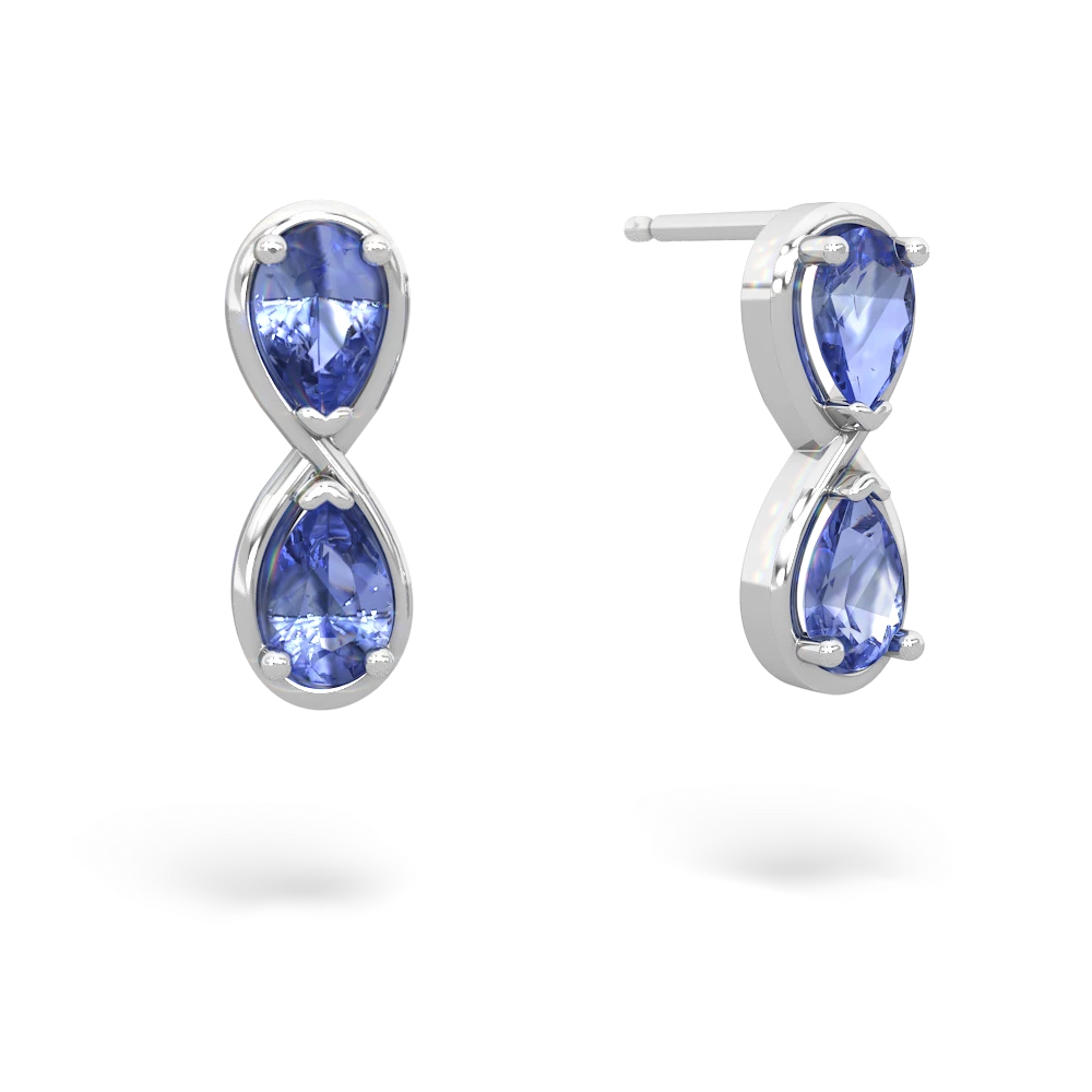 Tanzanite Infinity 14K White Gold earrings E5050