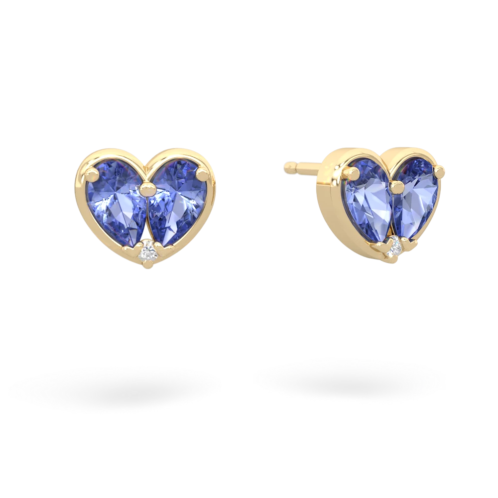 Tanzanite 'Our Heart' 14K Yellow Gold earrings E5072