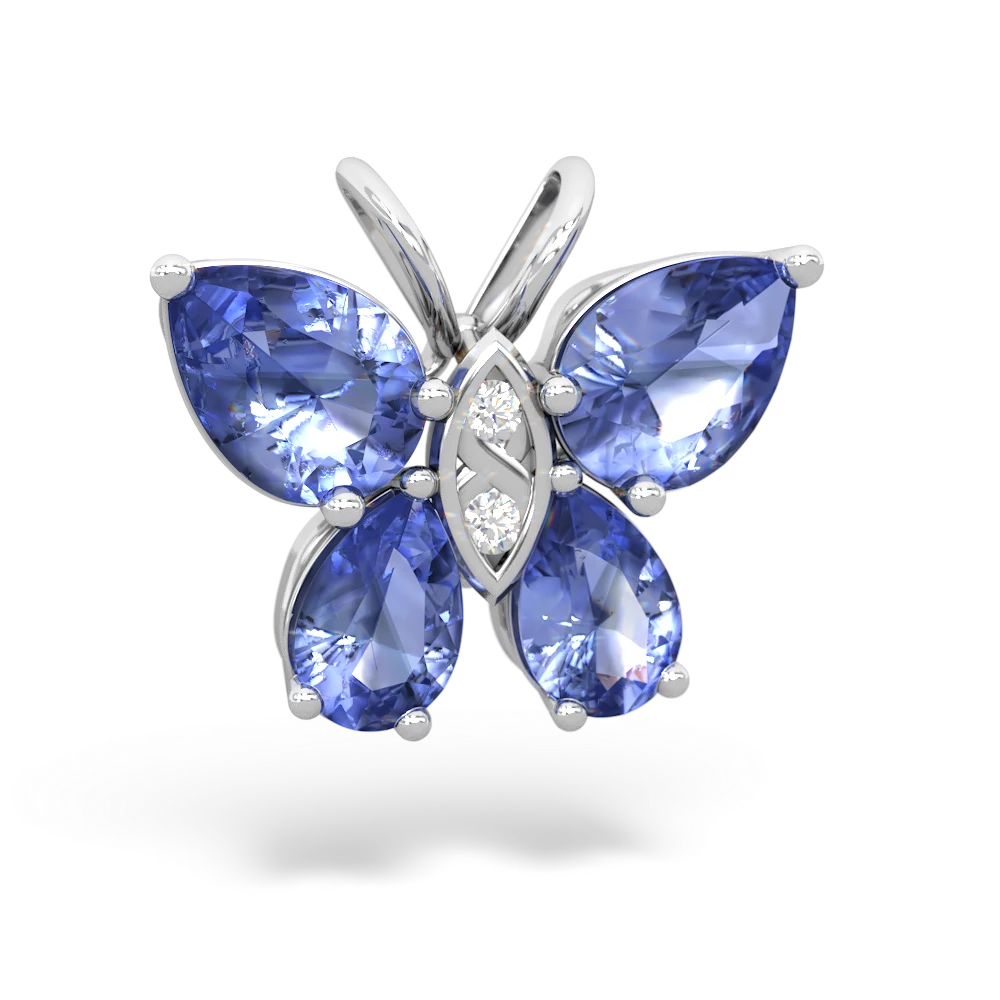 Tanzanite Butterfly 14K White Gold pendant P2215