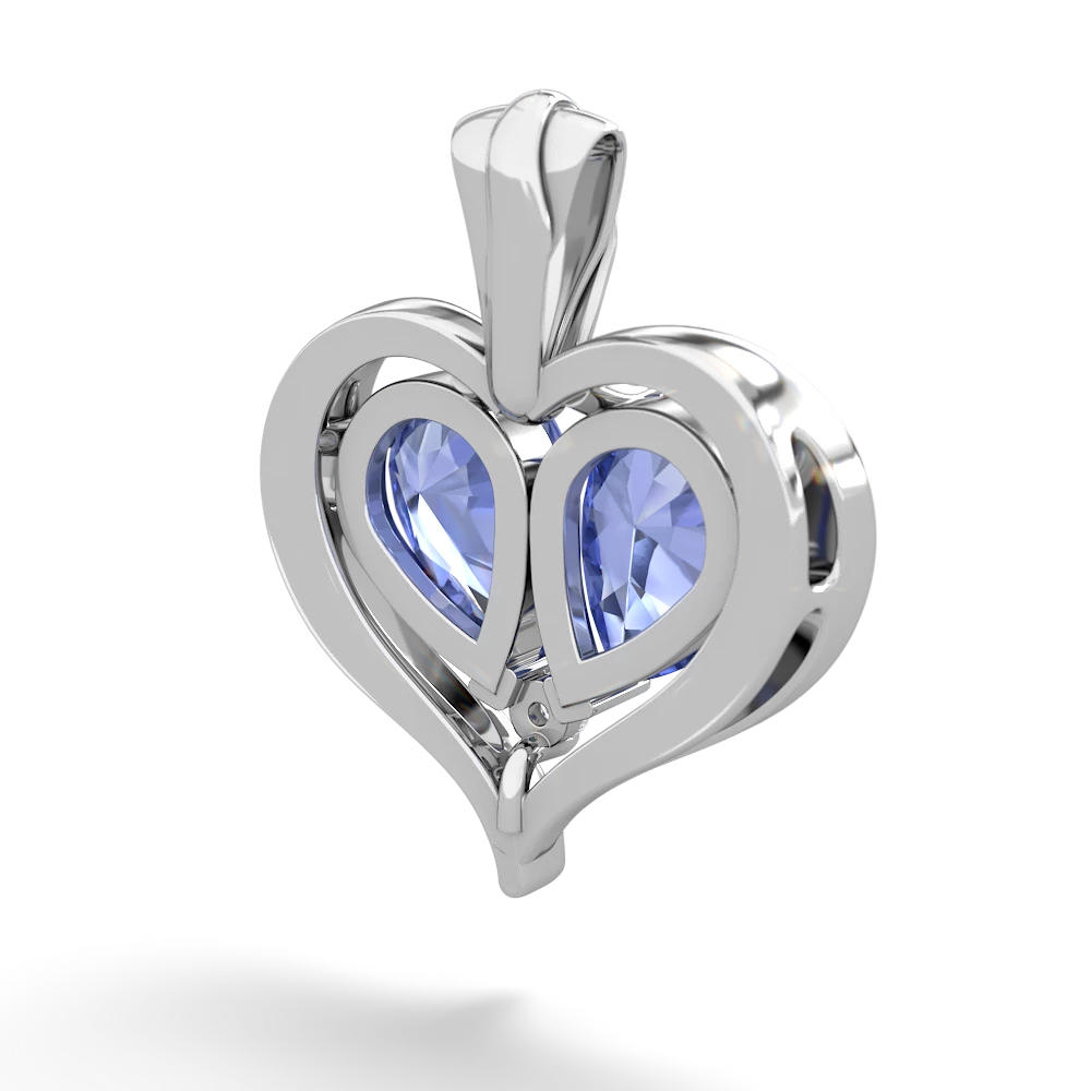 Tanzanite Two Become One 14K White Gold pendant P5330