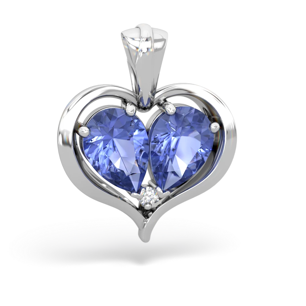 Tanzanite Two Become One 14K White Gold pendant P5330