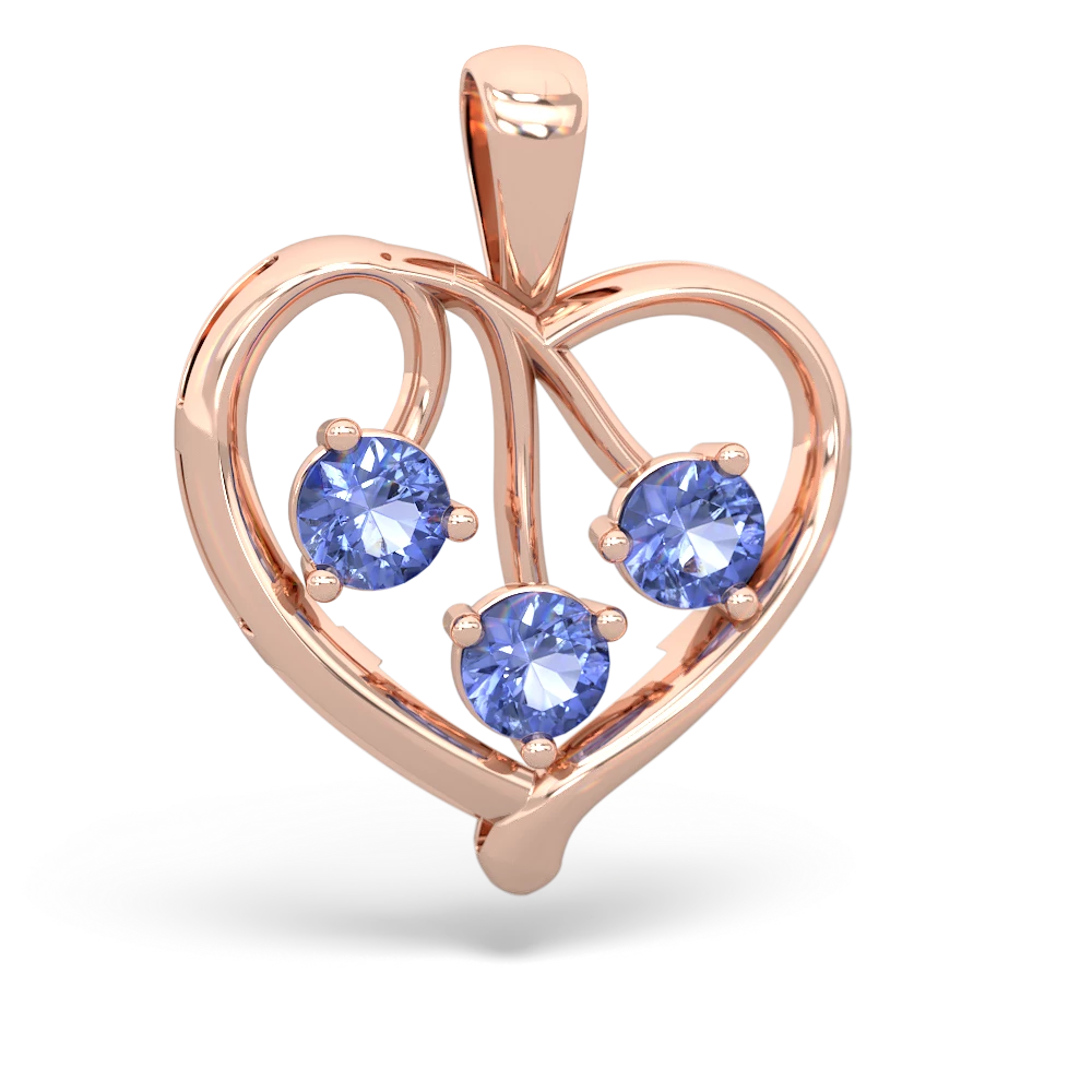 Garnet Glowing Heart 14K Rose Gold pendant P2233